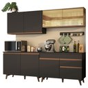 Ver imagem 3 de Armário de Cozinha Completa 240cm Preto/Rustic Reims Madesa 01