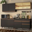 Ver imagem 1 de Armário de Cozinha Completa 240cm Preto/Rustic Reims Madesa 01