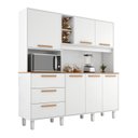Ver imagem 2 de Kit de Armários para Cozinha MDP 6 Portas 3 Gavetas Yescasa Branco
