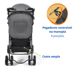 Carrinho Bebe Passeio Dobrável Reclinável Travel System Infantil Multikids - 3