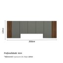 Ver imagem 5 de Cabeceira King 3,50m e 2 Mesas de Cabeceira Mdf sob Medida Cor:nogueira Cadiz com Cinza Sagrado