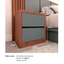 Ver imagem 4 de Cabeceira King 3,50m e 2 Mesas de Cabeceira Mdf sob Medida Cor:nogueira Cadiz com Cinza Sagrado