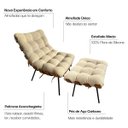 Ver imagem 6 de Poltrona Costela Boucle Bege Sala Quarto Adao com Puff Luxo