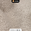 Ver mais imagens de Poltrona Costela Boucle Bege Sala Quarto Adao com Puff Luxo