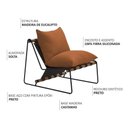 Ver imagem 5 de Poltrona Decorativa Turim Base Aço Preto Recouro Black Poliéster Terracota - Nexta Casa