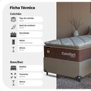 Ver imagem 3 de Cama Box Solteiro + Colchão Comfort Class Pillow Top 88x188 Marrom/suede Bege