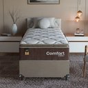 Ver imagem 6 de Cama Box Solteiro + Colchão Comfort Class Pillow Top 88x188 Marrom/suede Bege