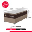 Ver imagem 4 de Cama Box Solteiro + Colchão Comfort Class Pillow Top 88x188 Marrom/suede Bege