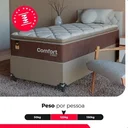 Ver imagem 5 de Cama Box Solteiro + Colchão Comfort Class Pillow Top 88x188 Marrom/suede Bege