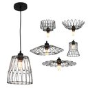 Ver imagem 1 de Lustre Pendente Luminaria Teto Decoraçao Moderna Ajustavel Rustica Metal Aramado Iluminaçao Casa Qua