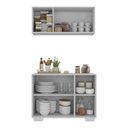 Ver imagem 4 de Kit Armário de Cozinha Aéreo e Balcão 3 Portas Multimóveis Mp2169 Branco