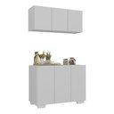 Ver imagem 1 de Kit Armário de Cozinha Aéreo e Balcão 3 Portas Multimóveis Mp2169 Branco