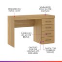 Ver imagem 4 de Mesa de Escritório Escrivaninha com Gavetas 120x75cm MDP Carvalho 0711 Prime
