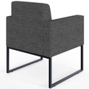 Ver imagem 6 de Poltrona Decorativa para Sala e Recepção Base Fixa de Metal Helô L02 Linho Cinza Escuro - Lyam