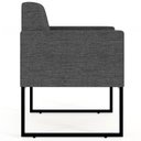 Ver imagem 5 de Poltrona Decorativa para Sala e Recepção Base Fixa de Metal Helô L02 Linho Cinza Escuro - Lyam