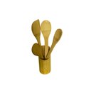 Ver imagem 1 de Kit de 4 Colheres de Bambu com Copo - Elegância e Sustentabilidade na Sua Cozinha! Nc Caieiras