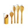 Kit de 4 Colheres de Bambu com Copo - Elegância e Sustentabilidade na Sua Cozinha! Nc Caieiras - 3