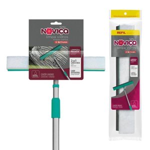Kit Mop Limpa Vidros com Cabo e Refil Noviça Bettanin