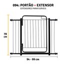 Ver imagem 1 de Grade de Porta P/ Portão Pressão Pet Cães Criança 94 a 99 Cm: