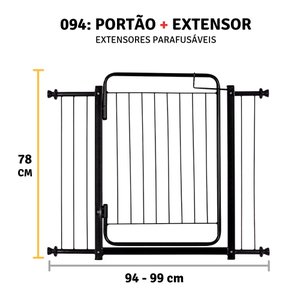 Grade de Porta P/ Portão Pressão Pet Cães Criança 94 a 99 Cm: