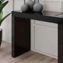 Ver imagem 3 de Aparador Sala Alto Padrão Vidro Preto e Bandeja Espelhada