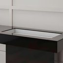 Ver imagem 2 de Aparador Sala Alto Padrão Vidro Preto e Bandeja Espelhada