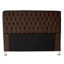 Ver imagem 2 de Cabeceira e Recamier Iza para Cama Box Casal Queen 1.60 - Suede - Sv Decor: Marrom