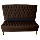 Ver imagem 1 de Cabeceira e Recamier Iza para Cama Box Casal Queen 1.60 - Suede - Sv Decor: Marrom