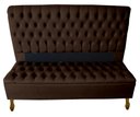 Ver imagem 1 de Cabeceira e Recamier Iza para Cama Box Casal Queen 1.60 - Suede - Sv Decor: Marrom
