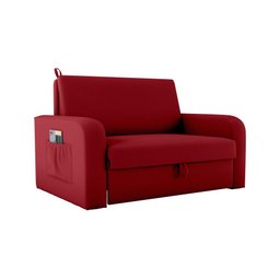 Sofá Cama Daiane 2 Lugares com Baú Veludo Maserati Vermelho Matrix - 1