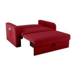 Sofá Cama Daiane 2 Lugares com Baú Veludo Maserati Vermelho Matrix - 3