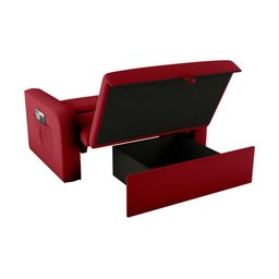 Sofá Cama Daiane 2 Lugares com Baú Veludo Maserati Vermelho Matrix - 4