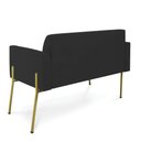 Ver imagem 5 de Sofá Namoradeira 2 Lugares Pé de Ferro Dourado Marisa Veludo Preto D03 - D'Rossi