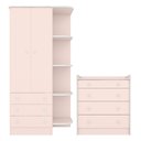 Ver imagem 1 de Quarto de Bebê Doce Sonho com Roupeiro 825 e Cômoda Trocador 2523 Qmovi Rosa Acetinado
