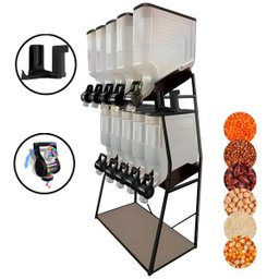 Dispenser 10 Módulos 45 Litros ou 20 Kilos Armazenamento Ração Grãos Cereais 2 Geração Preto - 1