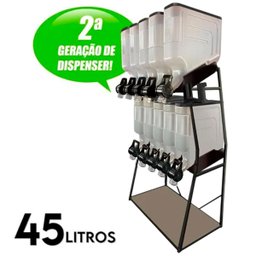 Dispenser 10 Módulos 45 Litros ou 20 Kilos Armazenamento Ração Grãos Cereais 2 Geração Preto - 4