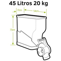 Dispenser 10 Módulos 45 Litros ou 20 Kilos Armazenamento Ração Grãos Cereais 2 Geração Preto - 3