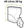 Dispenser 10 Módulos 45 Litros ou 20 Kilos Armazenamento Ração Grãos Cereais 2 Geração Preto - 3