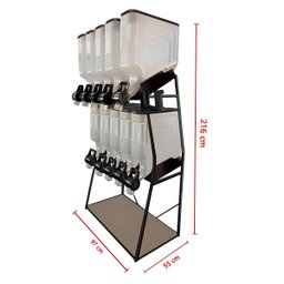 Dispenser 10 Módulos 45 Litros ou 20 Kilos Armazenamento Ração Grãos Cereais 2 Geração Preto - 2