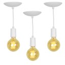 Ver imagem 1 de Kit 3 Pendente Tubo Cilindro Alumínio Branco Fio 120cm