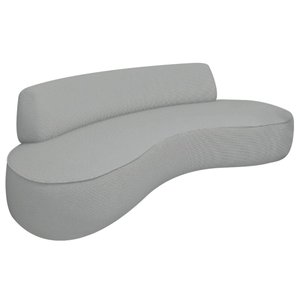 Sofá Curvo 2 Lugares Amsterdã 160cm Bouclé Cinza - Amrena Móveis