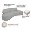 Ver imagem 7 de Sofá Curvo 2 Lugares Amsterdã 160cm Bouclé Cinza - Amrena Móveis