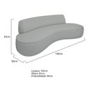 Ver imagem 6 de Sofá Curvo 2 Lugares Amsterdã 160cm Bouclé Cinza - Amrena Móveis