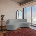 Ver imagem 4 de Sofá Curvo 2 Lugares Amsterdã 160cm Bouclé Cinza - Amrena Móveis