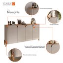 Ver imagem 3 de Aparador Buffet Sala Memphis com Pés de Madeira Maciça - 2 Cores:offwhite-cedro