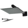 Ducha Chaveiro Inox 20x20 Preto Fosco Suporte Parede Quadrado Luxo Area Externa Piscina Banheiro - 1
