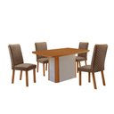 Ver imagem 2 de Mesa de Jantar Isadora 120cm Tampo MDF Vidro Canto Copo com 4 Cadeiras Aline