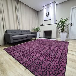 Tapete Carpete Sala Quarto Elegante Geométrico 1,50 X 2,00 - Cor Rosa - 3