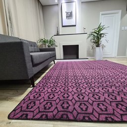 Tapete Carpete Sala Quarto Elegante Geométrico 1,50 X 2,00 - Cor Rosa - 1