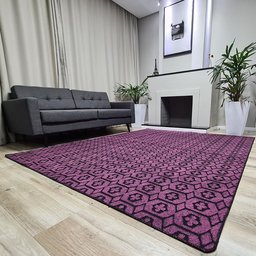 Tapete Carpete Sala Quarto Elegante Geométrico 1,50 X 2,00 - Cor Rosa - 2